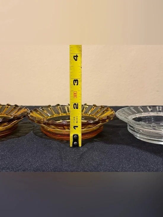 Vintage Glass Ashtrays - Mapes & Silver Slipper Las Vegas & Raised Floral - Picture 6 of 7